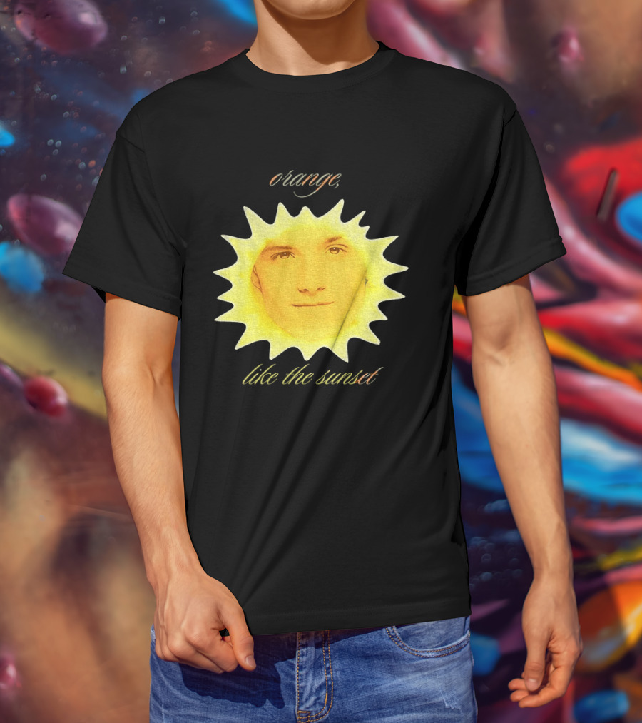 Orange Like The Sunset Face In Sun Design Peeta T-Shirt