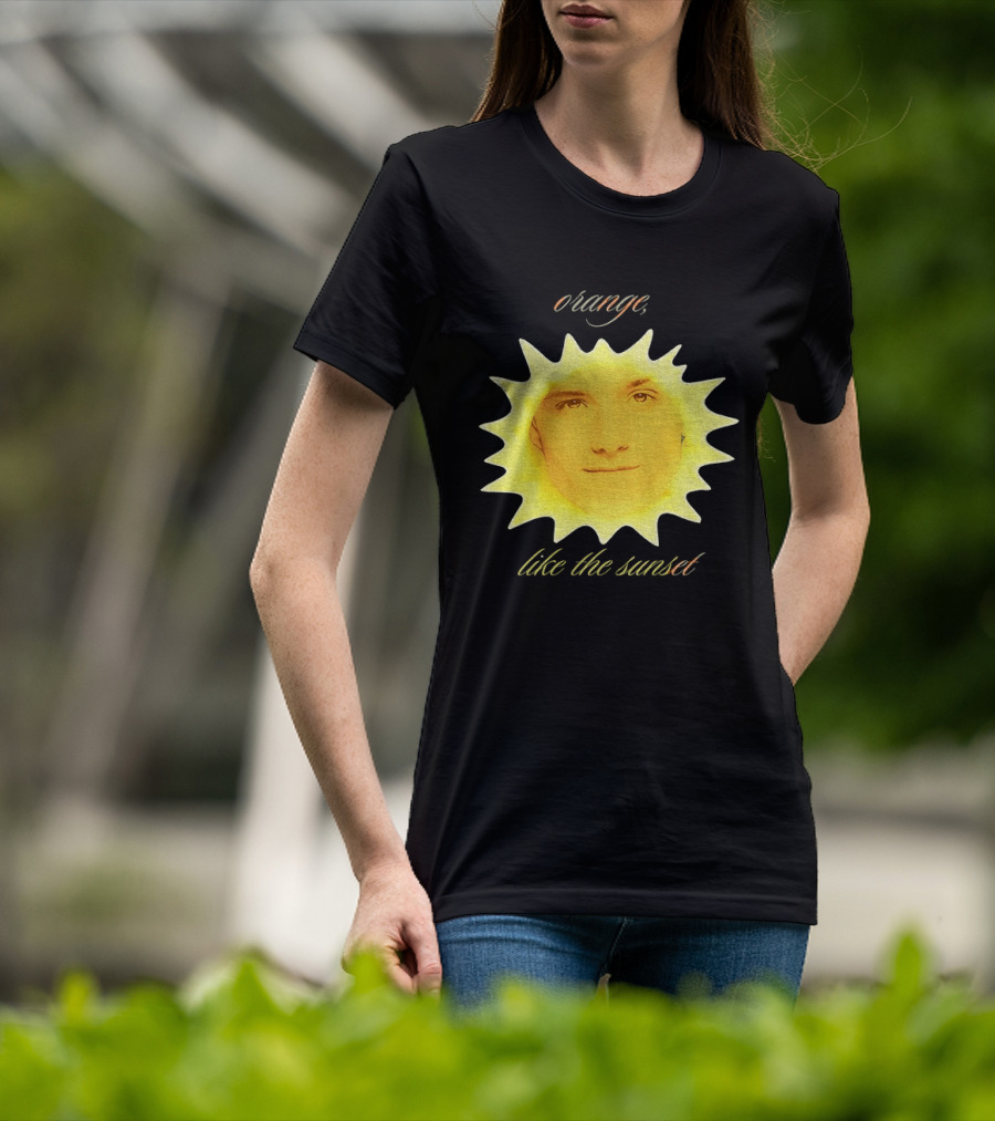 Orange Like The Sunset Face In Sun Design Peeta T-Shirt