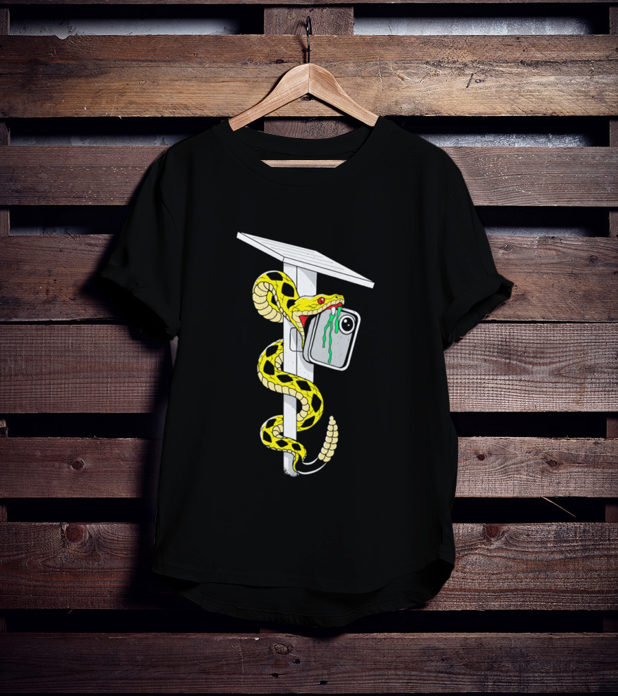 Don't Tread Flock Yellow Snake Wrapped Around Graduation Cap With ID T-Shirt