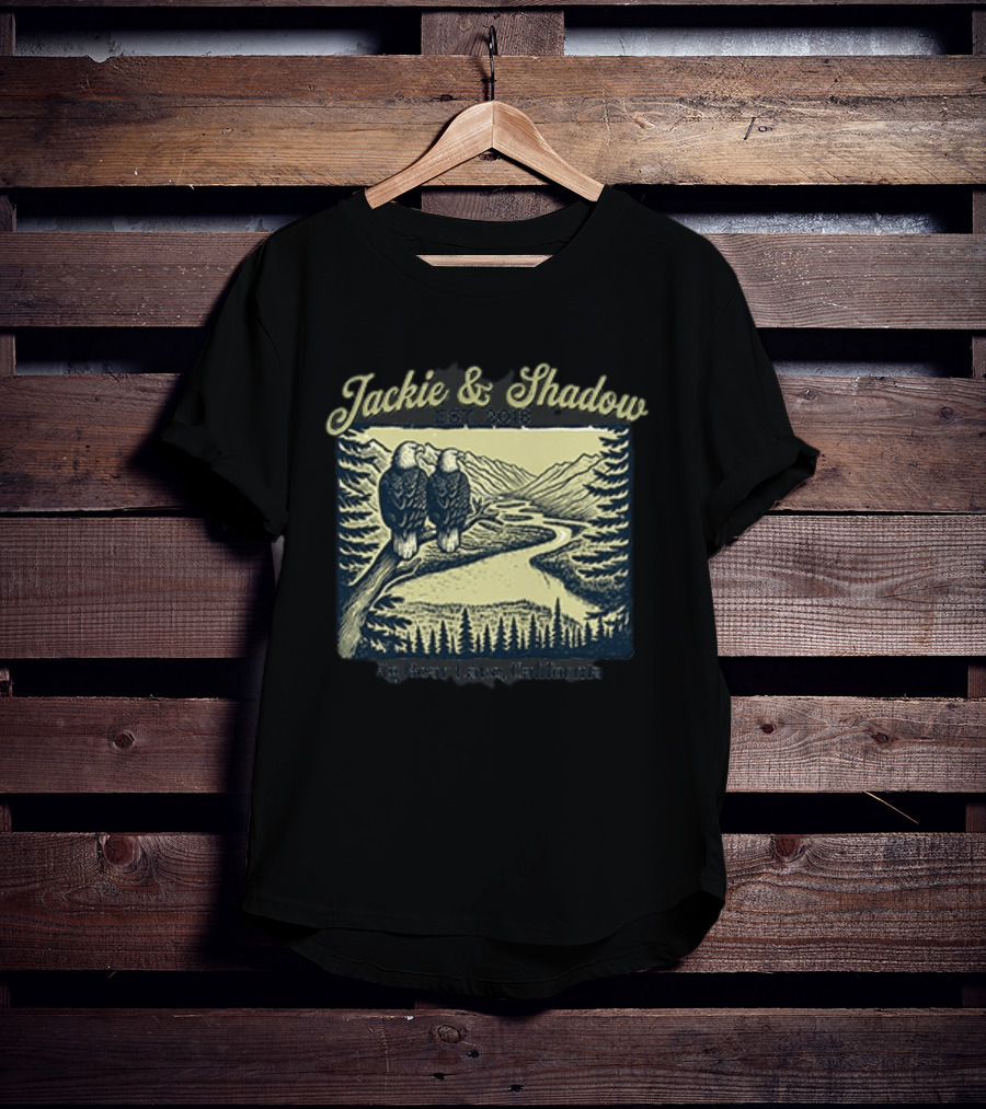 Jackie And Shadow Big Bear Lake Eagles Est 2018 Wildlife Scene T-Shirt
