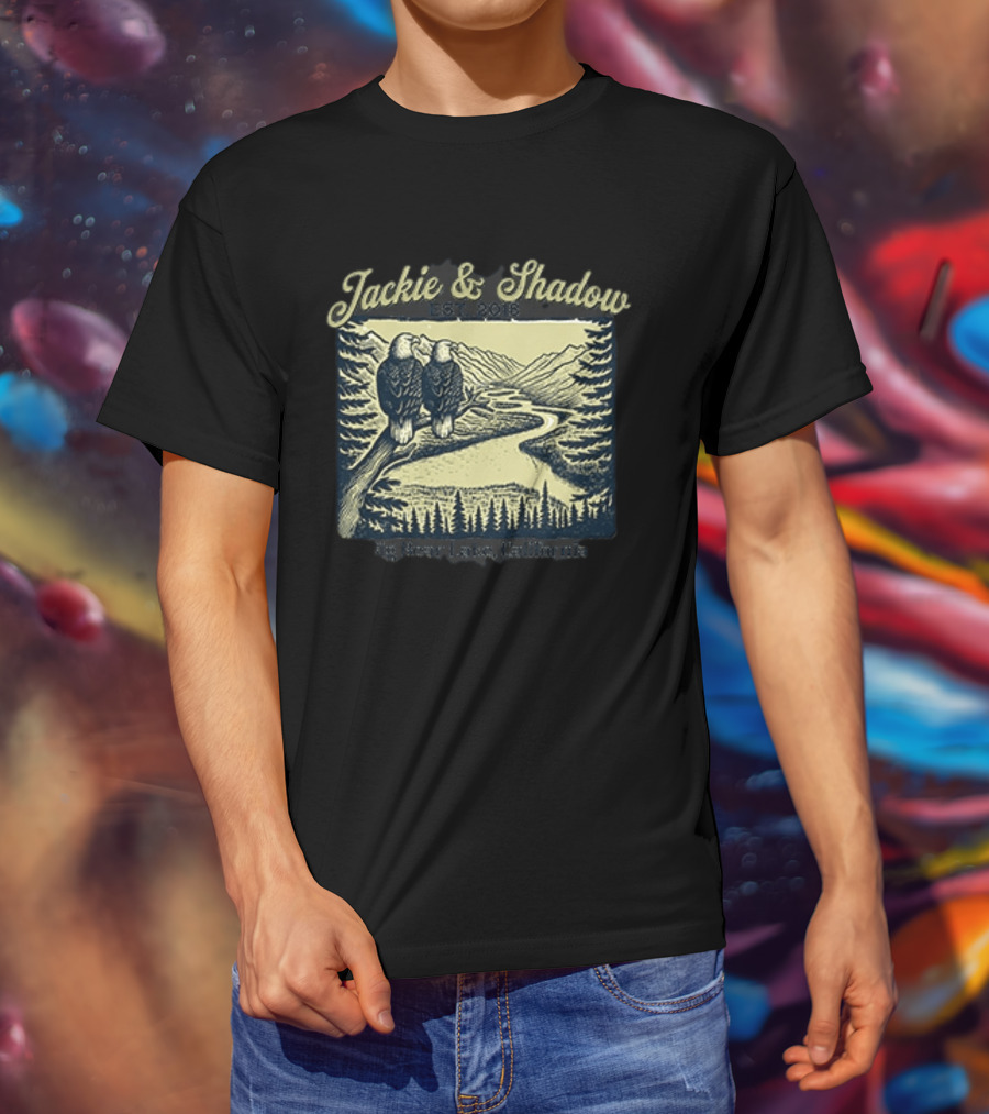Jackie And Shadow Big Bear Lake Eagles Est 2018 Wildlife Scene T-Shirt