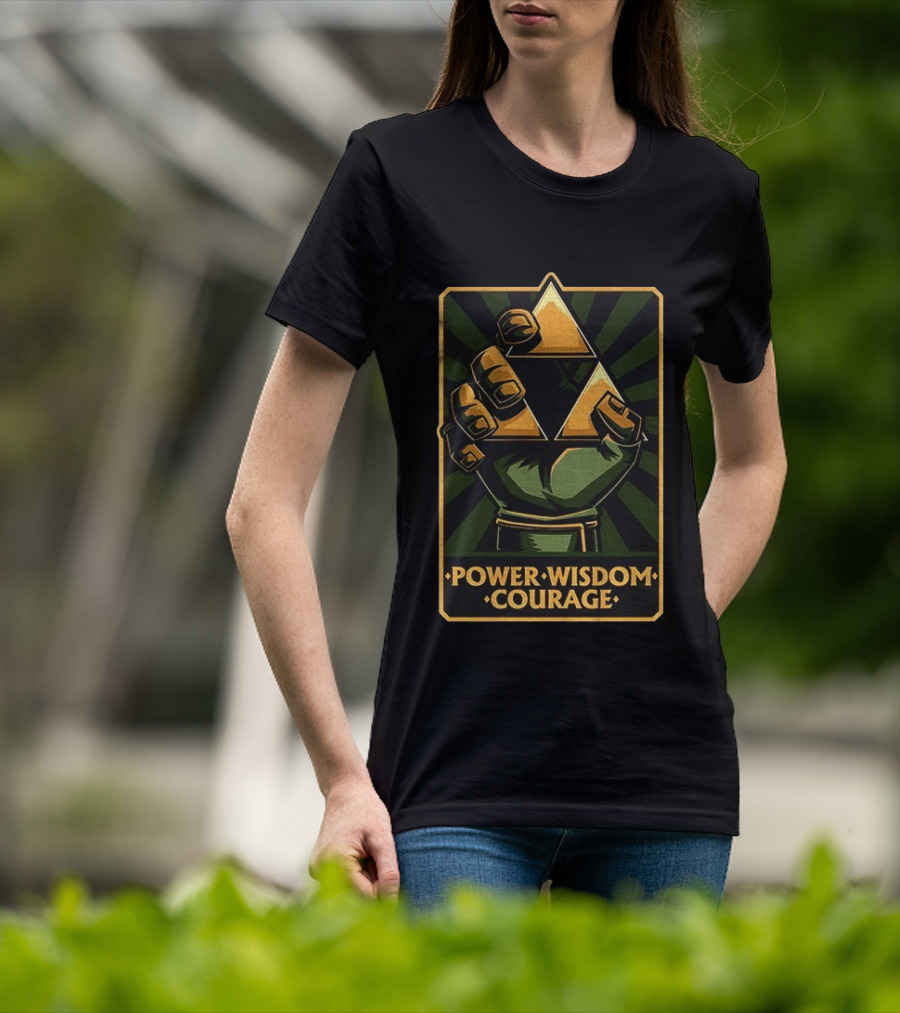 Power Wisdom Courage Triforce Hand The Legend Of Zelda T-Shirt