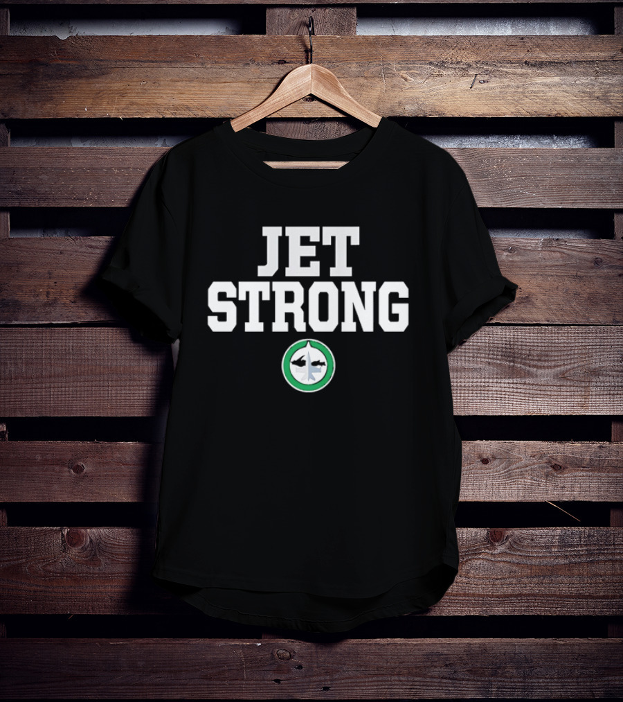 JET STRONG Dark Green Circular Fighter Aircraft T-Shirt