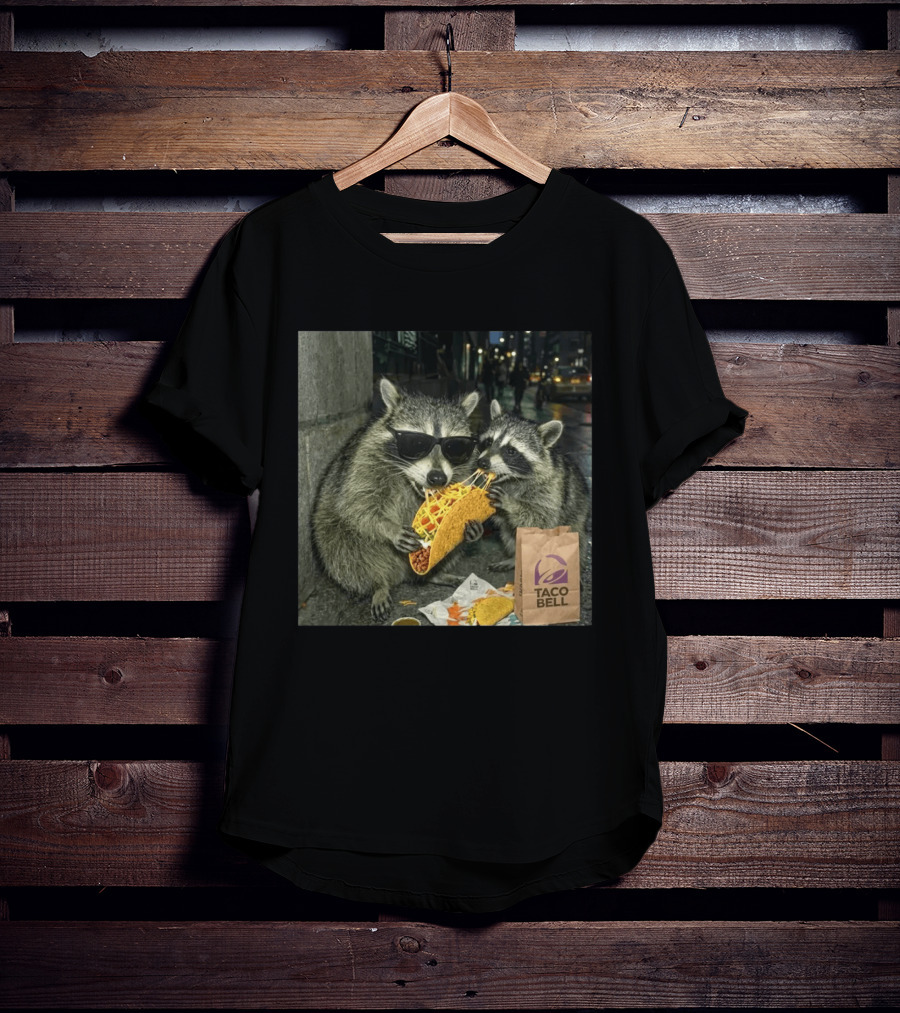 Taco Bell Raccoons Enjoying A Tasty Street Taco Night T-Shirt