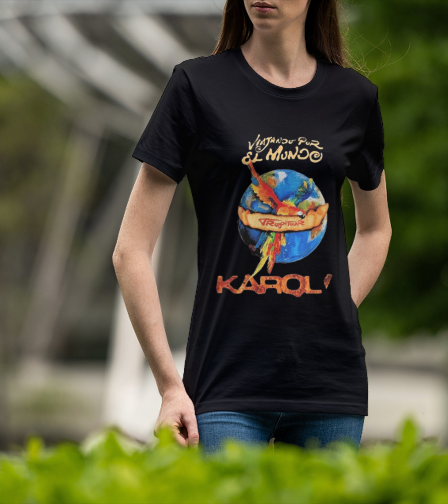 Viajando Por El Mundo Tropitour 2026 Karol G Dates T-Shirt