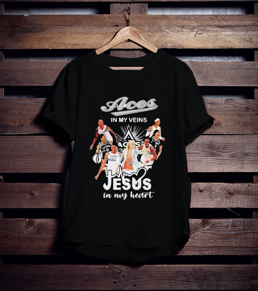 Las Vegas Aces In My Veins Jesus In My Heart WNBA 2026 T-Shirt