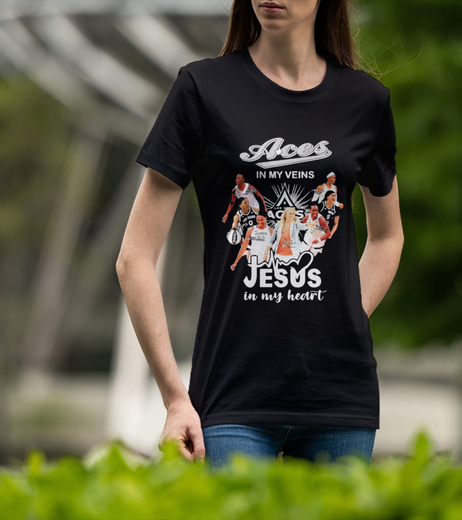 Las Vegas Aces In My Veins Jesus In My Heart WNBA 2026 T-Shirt