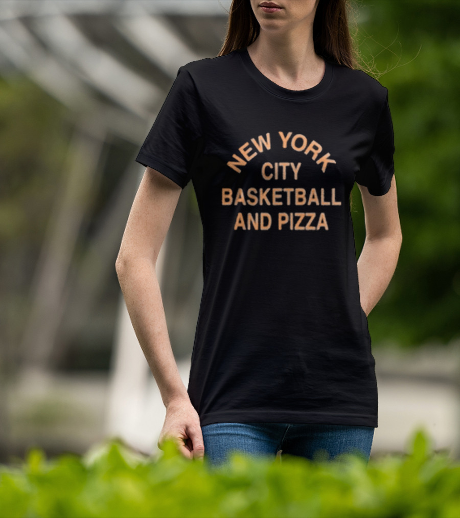 Local Hoops Heavy Indigo New York City Basketball And Pizza T-Shirt