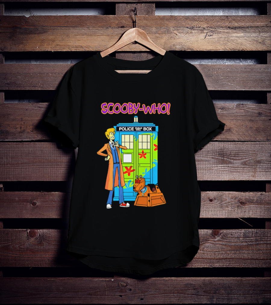 Scooby Who Shaggy Tenth Doctor Mystery Machine Painted Tardis K9 Robot T-Shirt