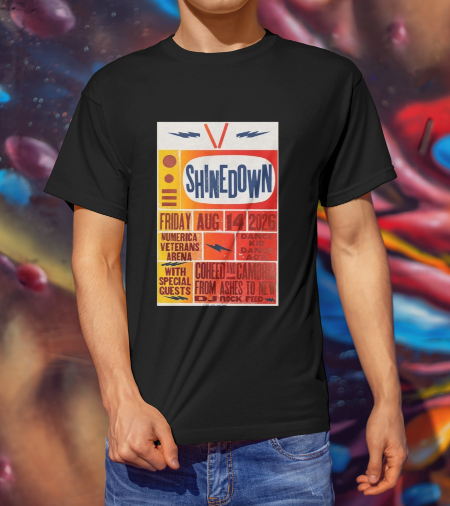 Shinedown Aug 14 2026 Numerica Veterans Arena With Coheed And Cambria And From Ashes To New T-Shirt