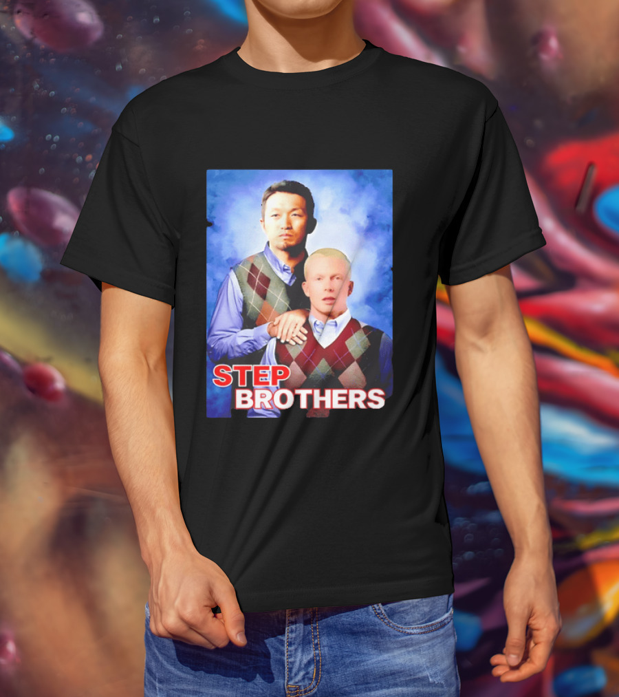 Step Brothers Two Men Argyle Vests Blue T-Shirt