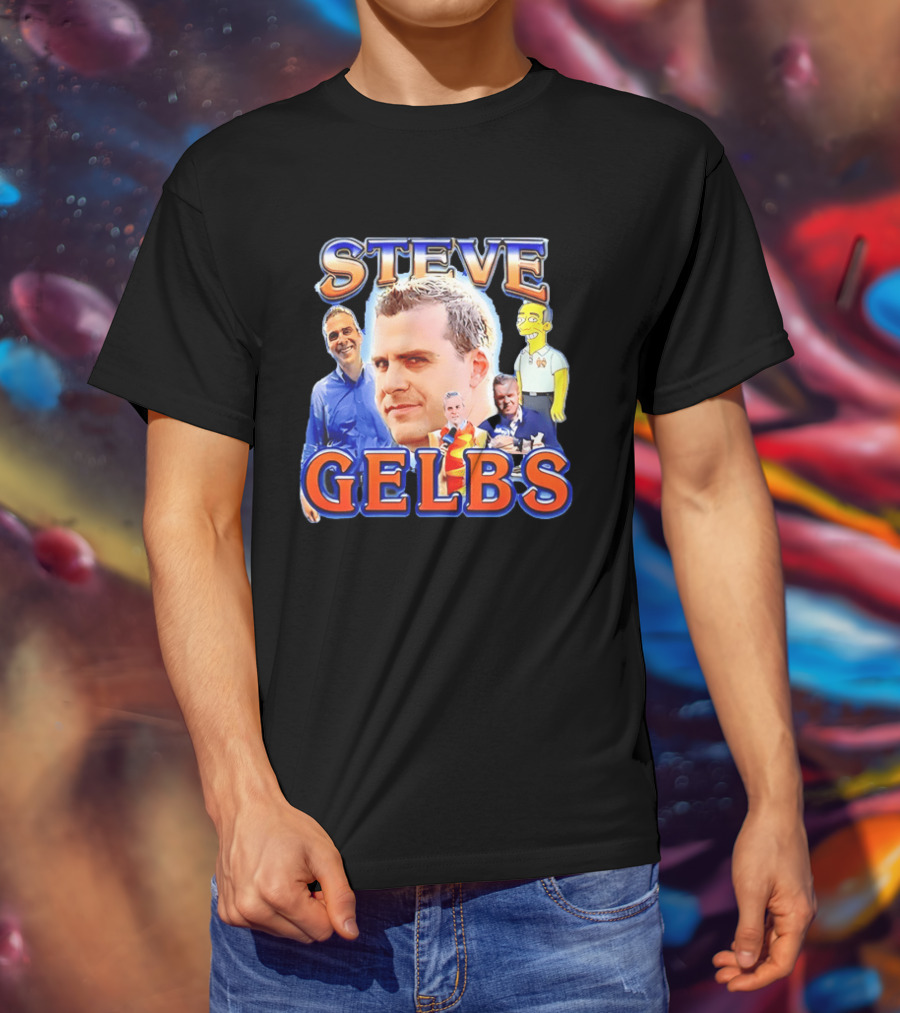 Steve Gelbs Bootleg Photo Collage Simpsonized Cartoon Hot Dog Suit T-Shirt
