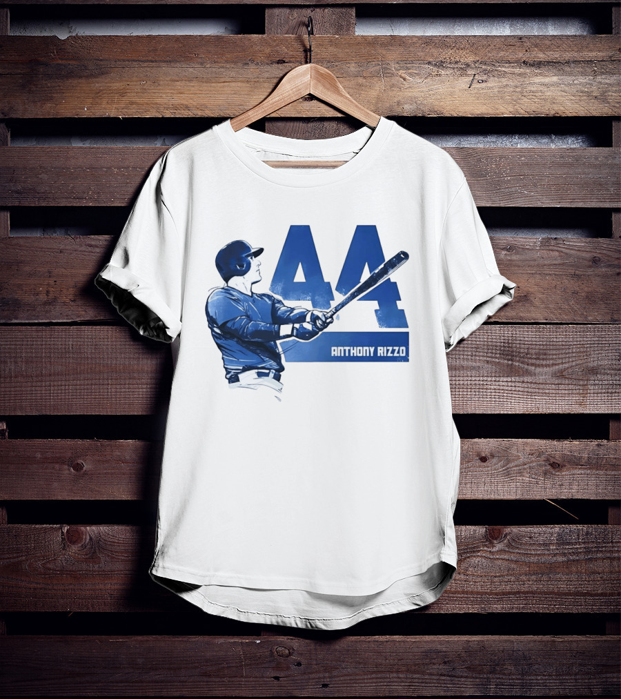 Anthony Rizzo 44 Swinging Blue Baseball Batter T-Shirt