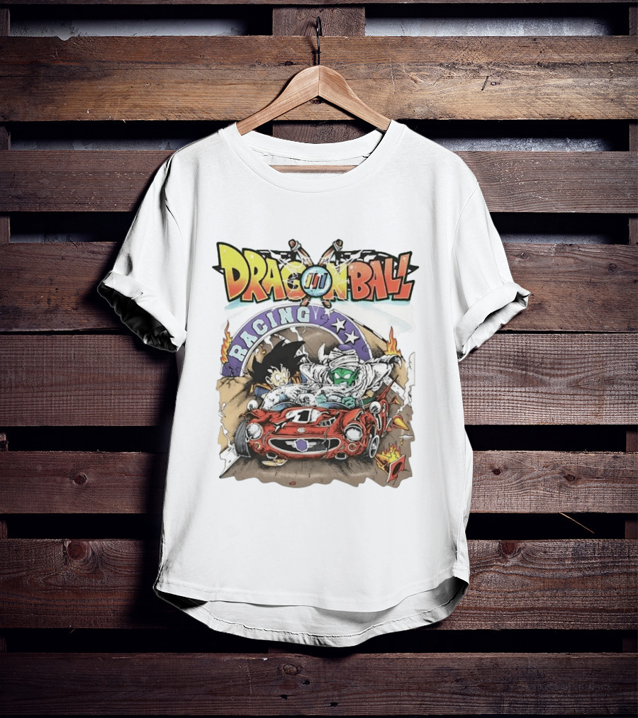 Dragon Ball Racing Goku Piccolo Red Racecar Adventure T-Shirt