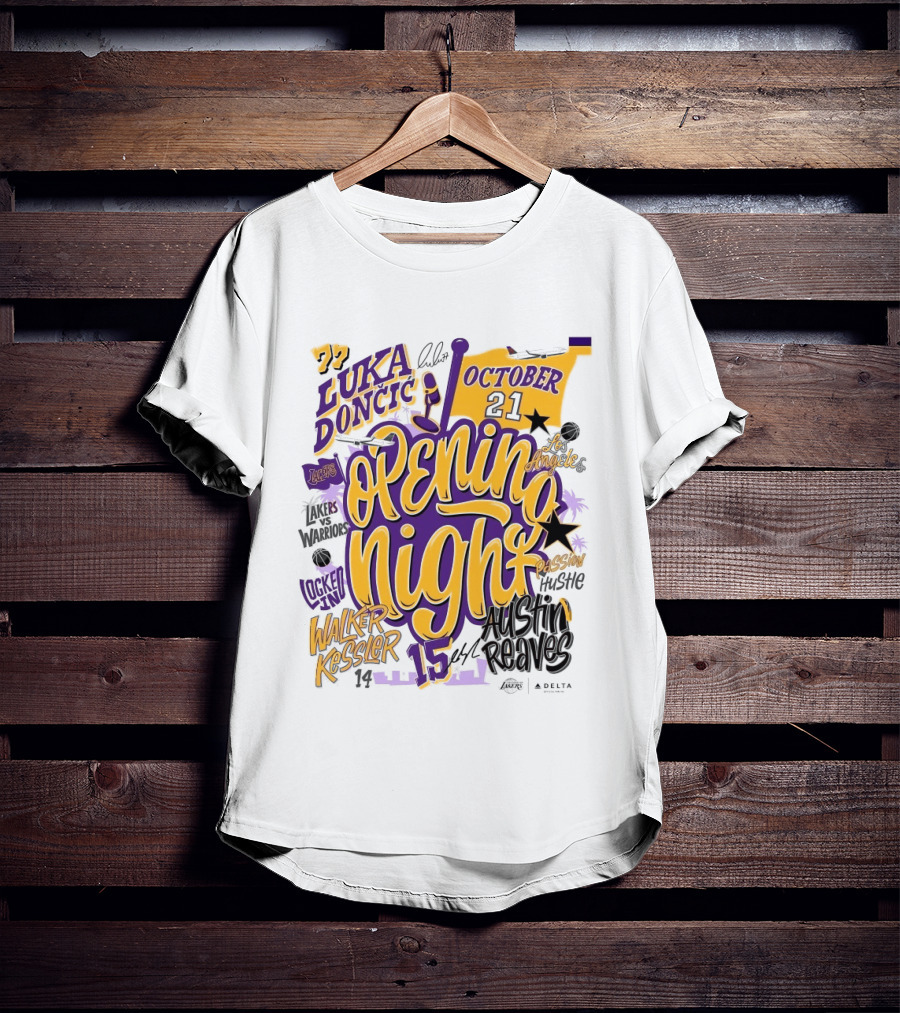 Los Angeles Lakers Luka Doncic Opening Night October 21 Walker Kessler Austin Reaves T-Shirt