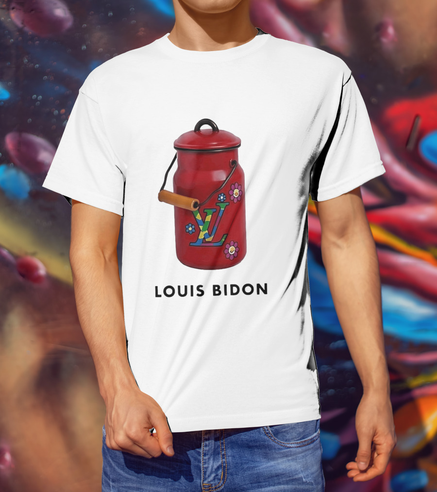 Louis Bidon Milk Jug Red Enamel Rainbow Monogram Flowers T-Shirt