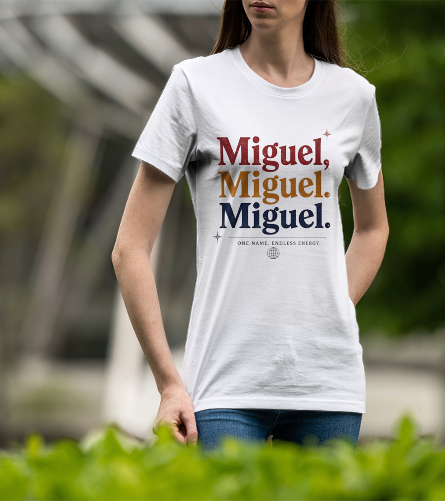 Miguel Miguel Miguel One Name Endless Energy Bold Colorful T-Shirt