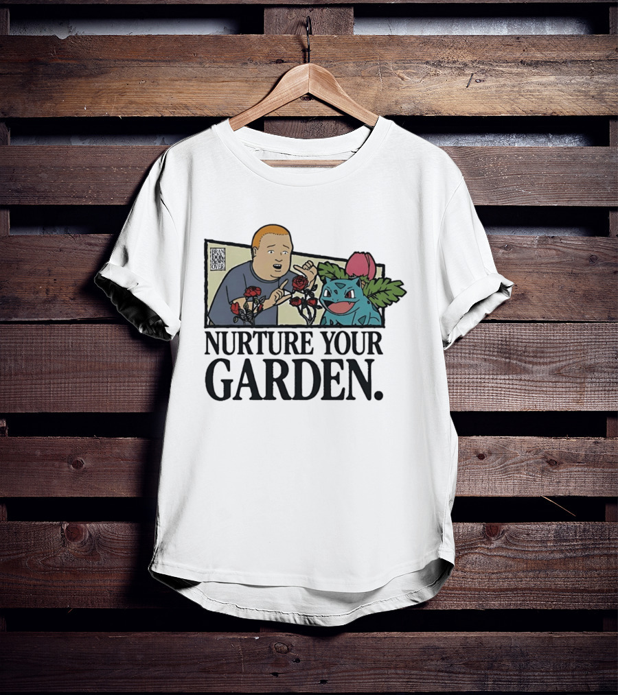 Bobby Hill Ivysaur Roses Nurture Your Garden Cartoon T-Shirt