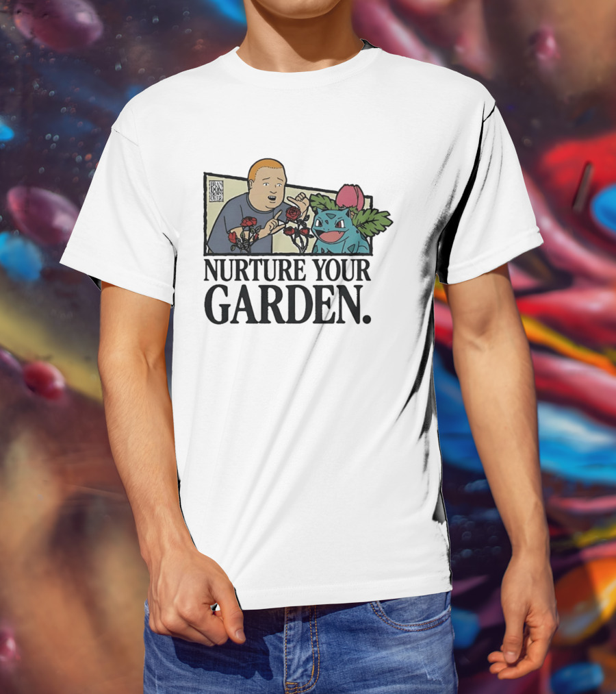 Bobby Hill Ivysaur Roses Nurture Your Garden Cartoon T-Shirt