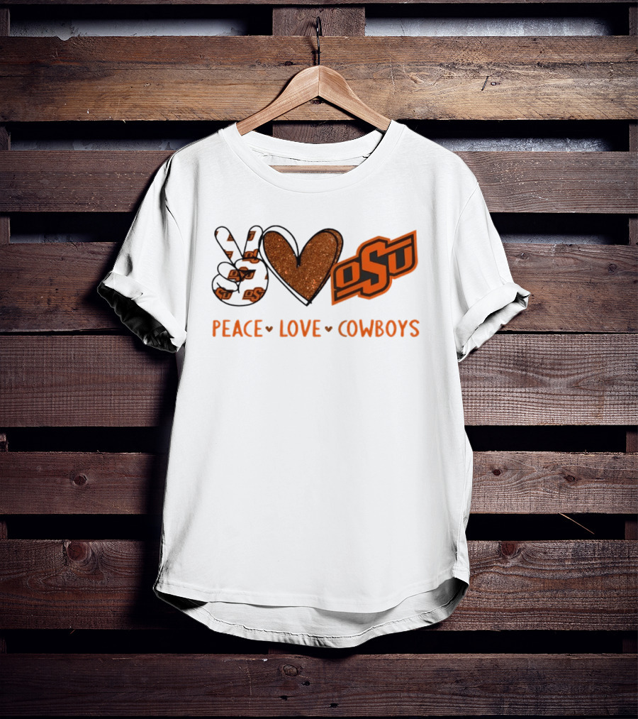 Peace Love OSU Oklahoma State Cowboys T-Shirt