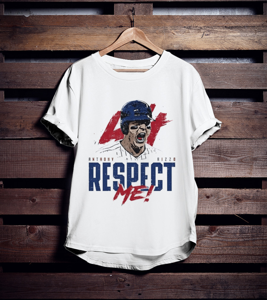 Anthony Rizzo Respect Me Screaming Baseball Player Distressed 44 Red T-Shirt