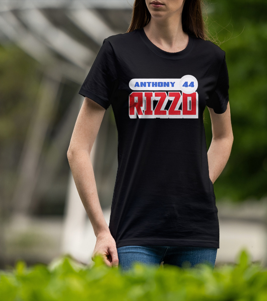 Anthony Rizzo 44 Red Blue Block Jersey Number T-Shirt