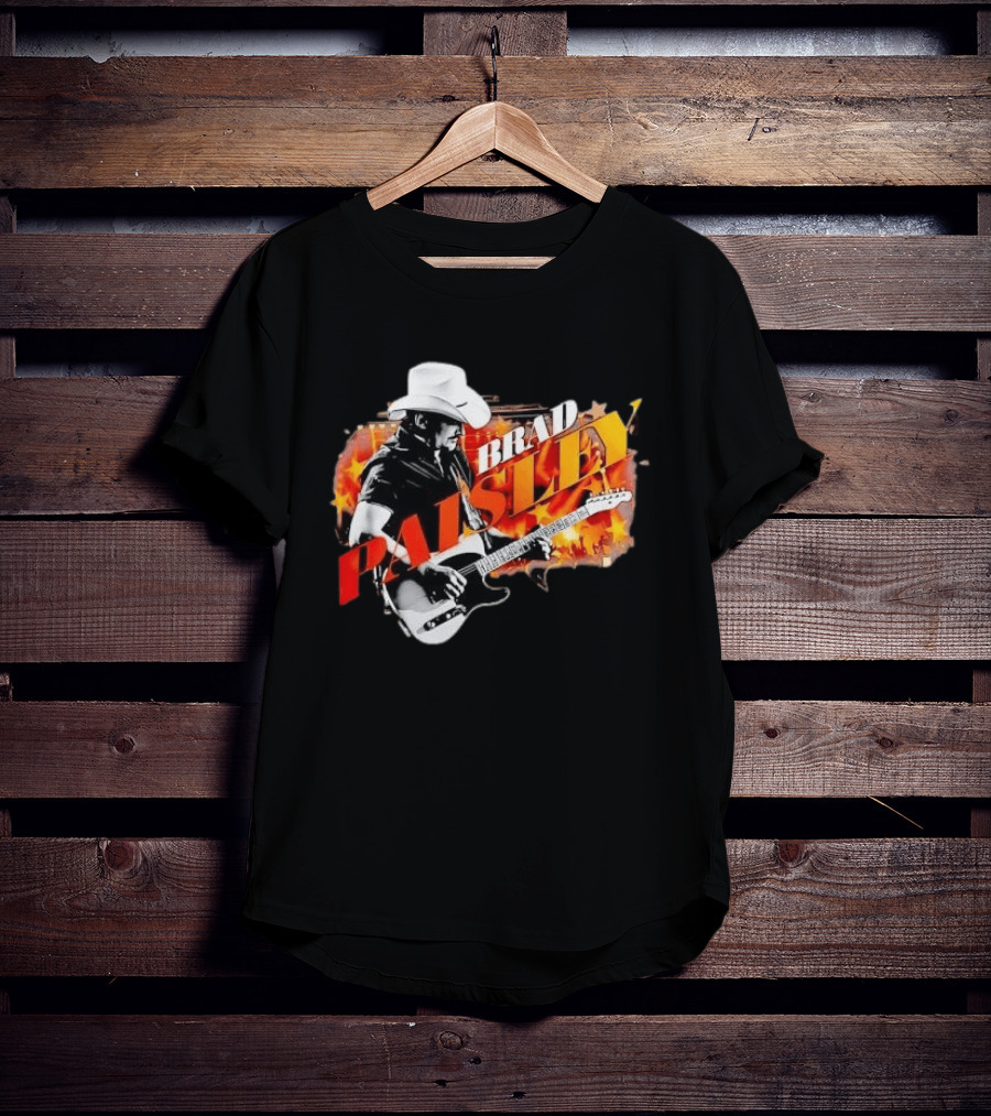 Brad Paisley Cowboy Hat Electric Guitar Musician Scene T-Shirt