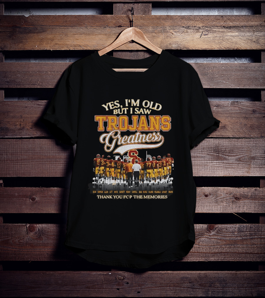 Yes I'm Old But I Saw Trojans Greatness Bush Simpson Allen Lott White Garrett McKay Carroll Seau Thank You For The Memories T-Shirt