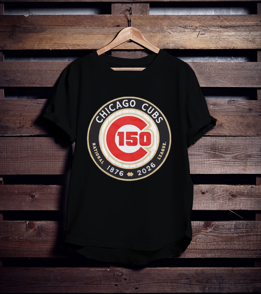 Chicago Cubs National League 150th Anniversary 1876 2026 Pinstripes T-Shirt