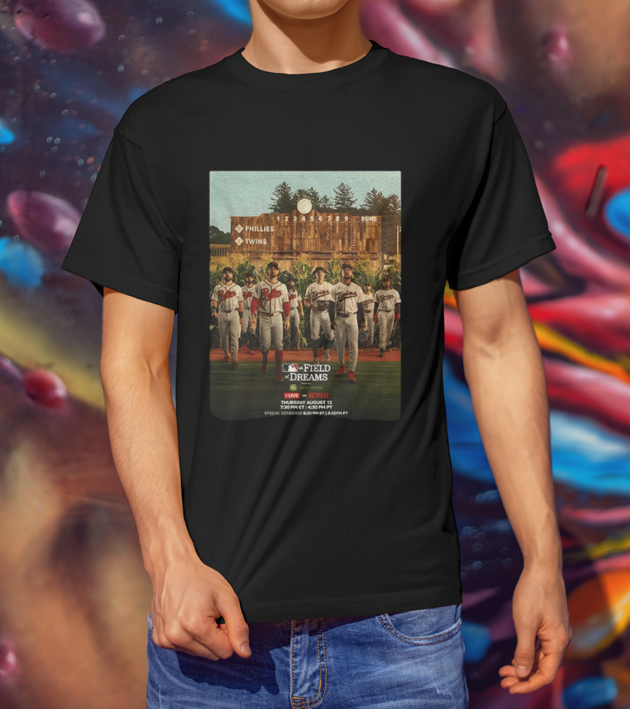 Phillies Vs Twins On Field Of Dreams Game Netflix Event August 13 Baseball Teams T-Shirt