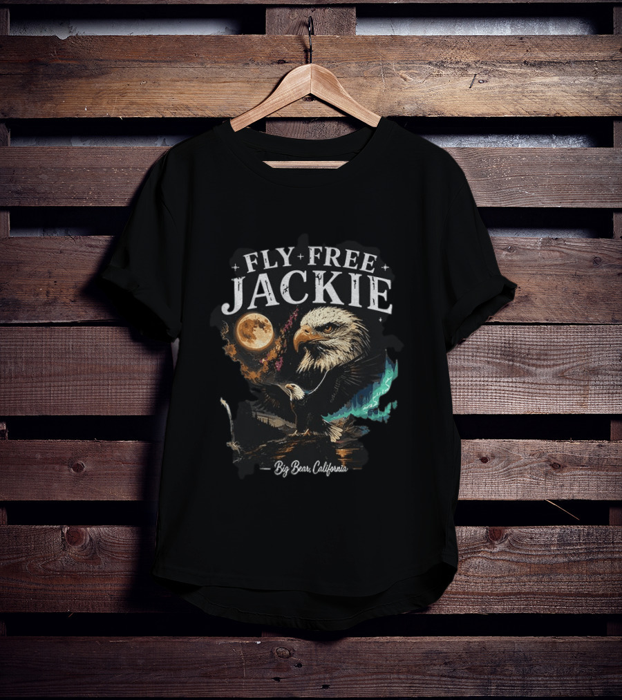 Fly Free Jackie Eagle Moon Big Bear California T-Shirt