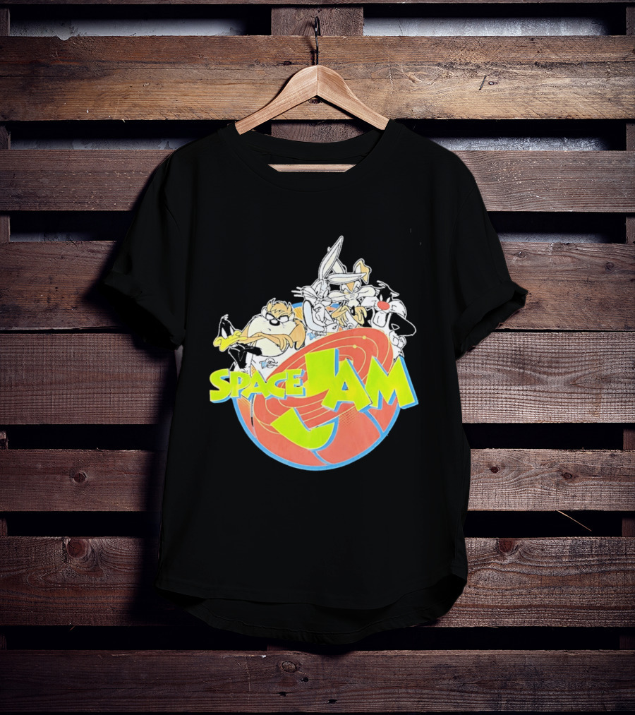 Space Jam Looney Tunes Characters Dynamic Pose T-Shirt