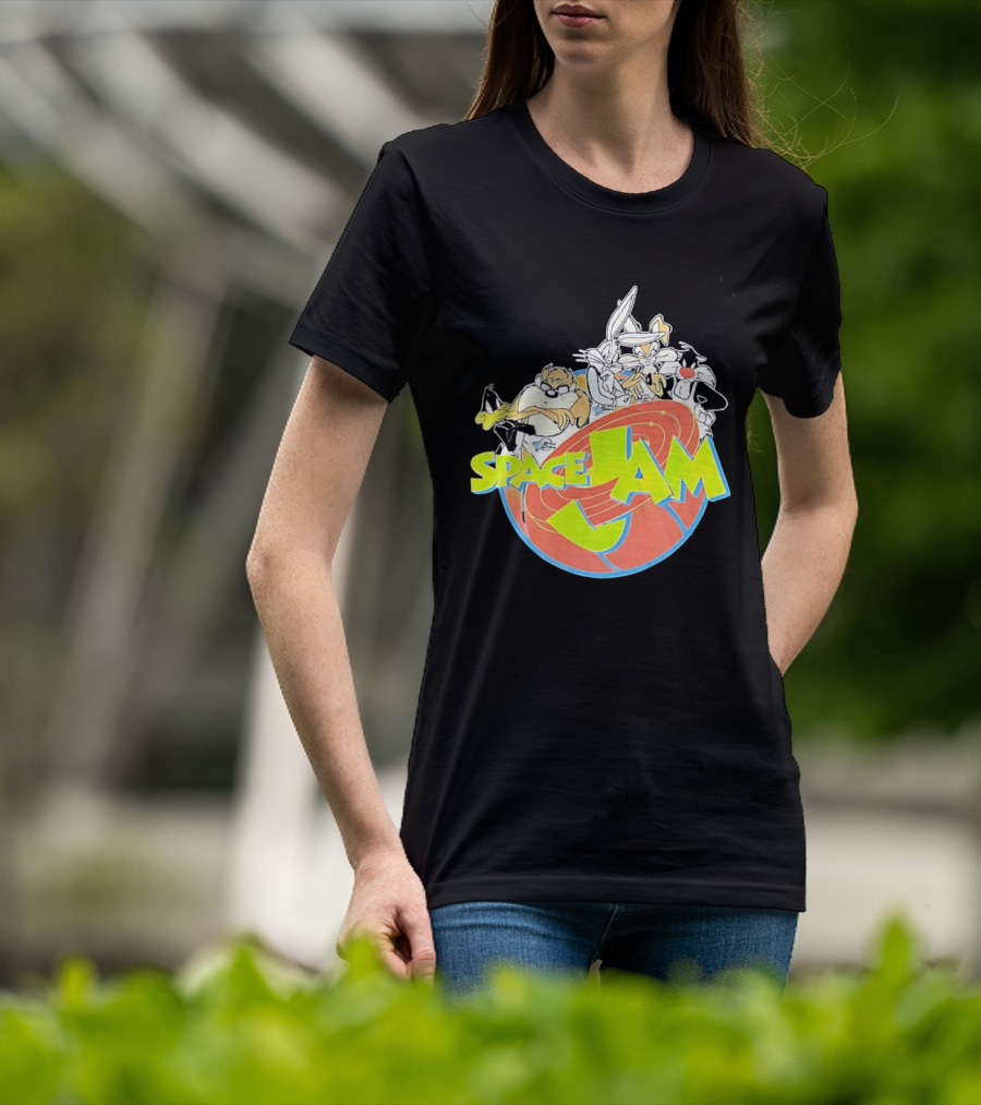 Space Jam Looney Tunes Characters Dynamic Pose T-Shirt