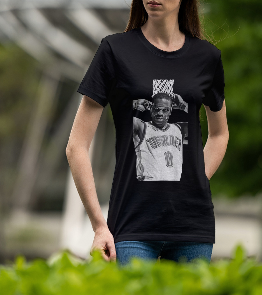 Russell Westbrook Masked OKC Thunder Basketball Legend Iconic Number 0 T-Shirt