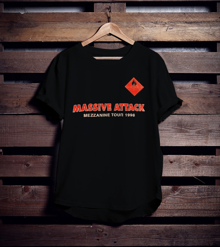 Massive Attack Flammable Gas Bristol Mezzanine Tour 1998 T-Shirt