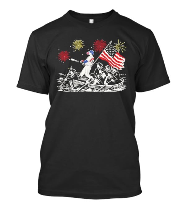 Players Crow Armstrong Patriotic Baseball Batting With American Flag And Revolutionary Boat T-Shirt