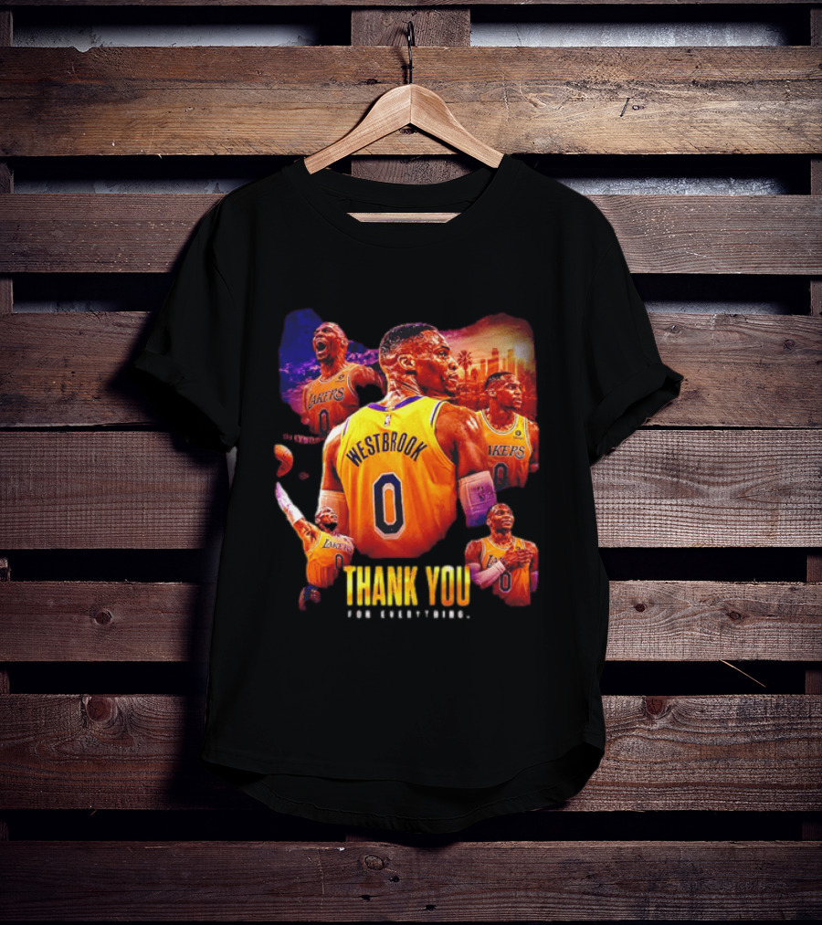 Russell Westbrook Los Angeles Lakers Thank You For Everything T-Shirt