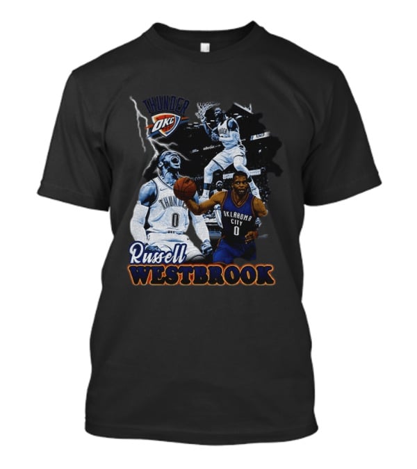 Russell Westbrook OKC Thunder Basketball Legend Collage T-Shirt