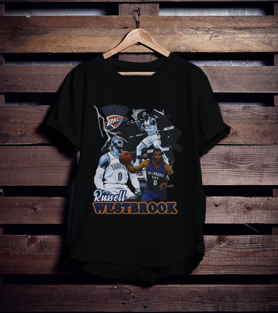 Russell Westbrook OKC Thunder Basketball Legend Collage T-Shirt