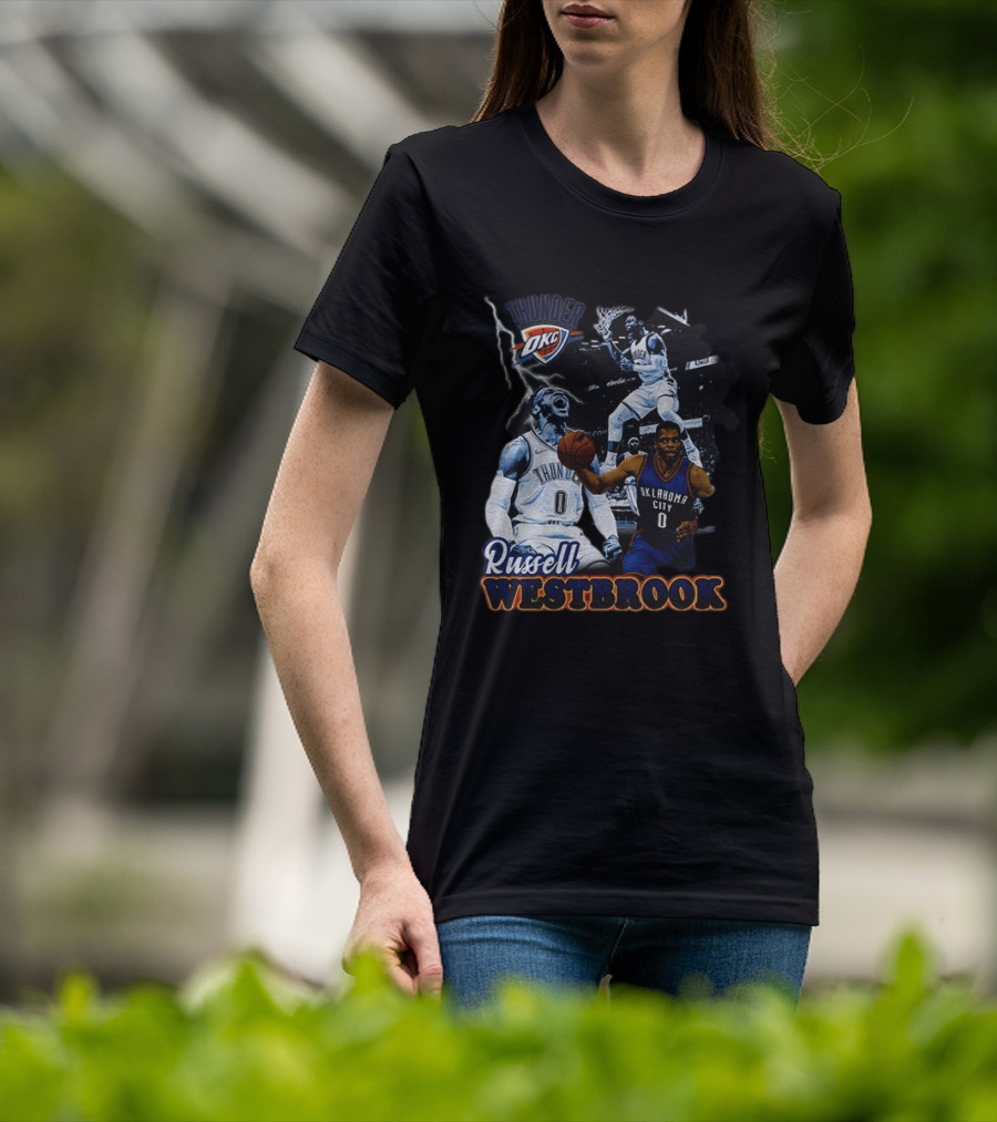 Russell Westbrook OKC Thunder Basketball Legend Collage T-Shirt