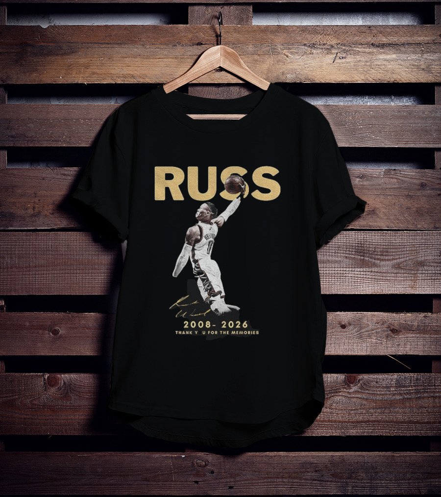 RUSS Russell Westbrook 2008 2026 Thank You For The Memories T-Shirt