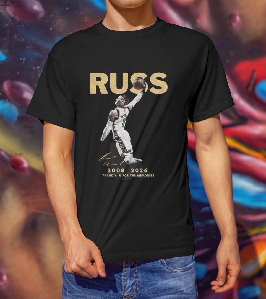 RUSS Russell Westbrook 2008 2026 Thank You For The Memories T-Shirt