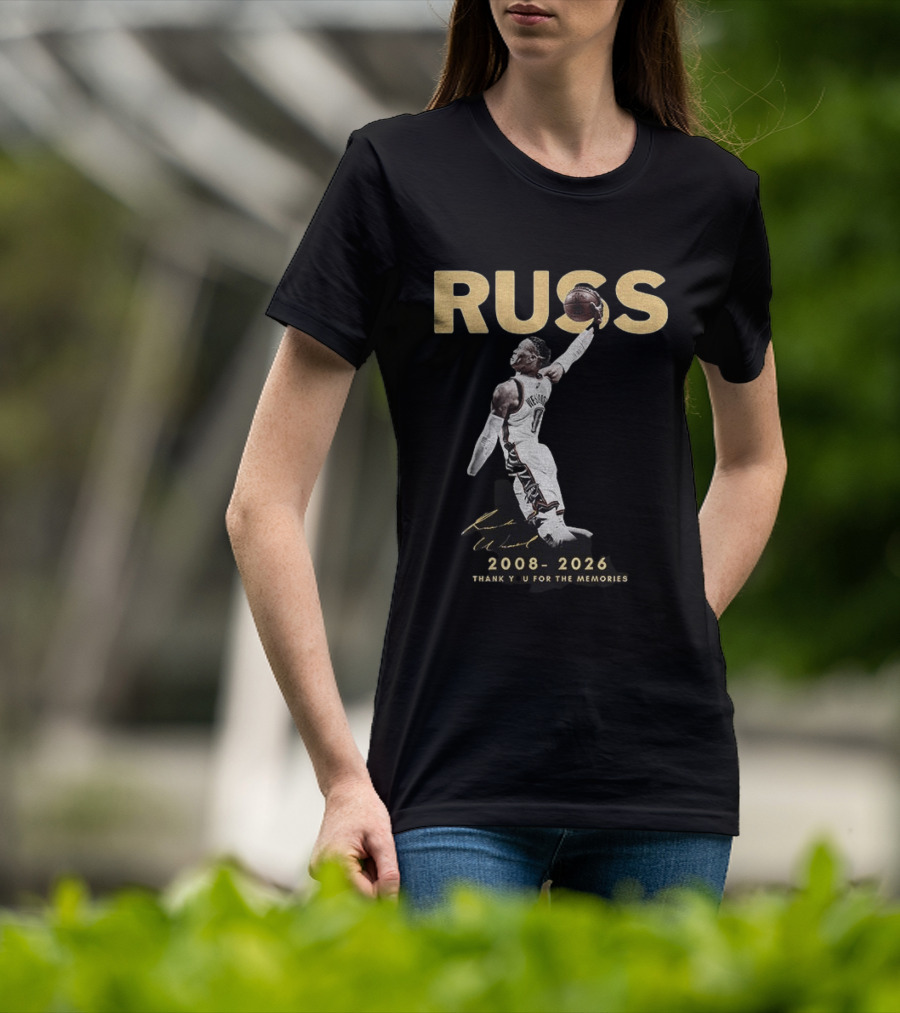 RUSS Russell Westbrook 2008 2026 Thank You For The Memories T-Shirt