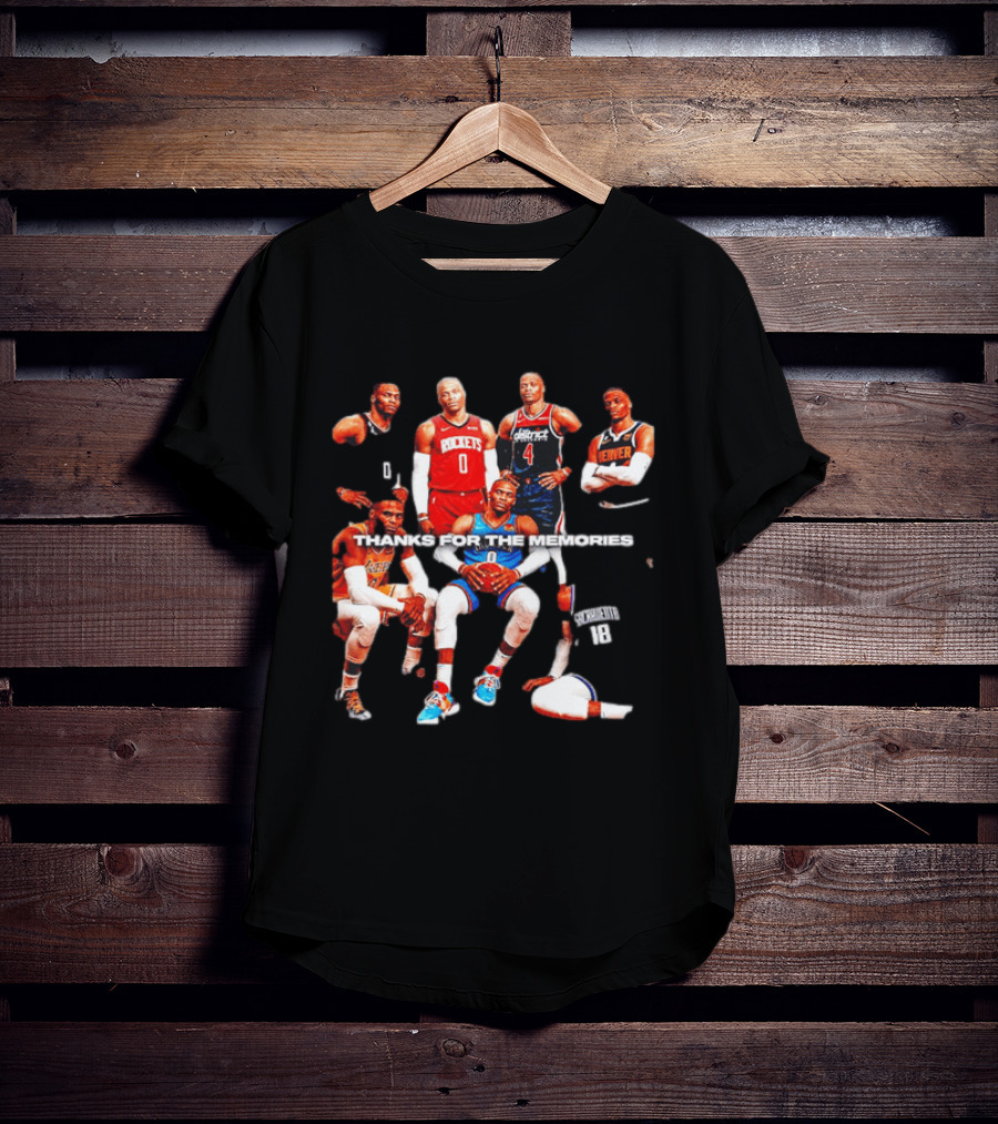 Russell Westbrook Thank You For The Memories OKC Thunder Rockets Wizards Denver T-Shirt