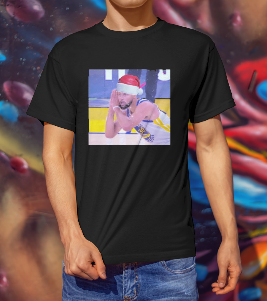 Steph Curry Night Night Xmas 2026 Santa Hat Basketball Fan Holiday T-Shirt