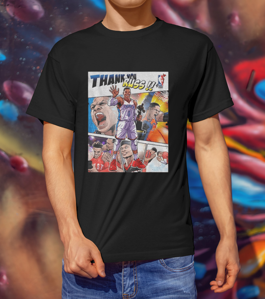 Thank You Russ NBA Tribute Mister Triple Double Legend Iconic Moments T-Shirt