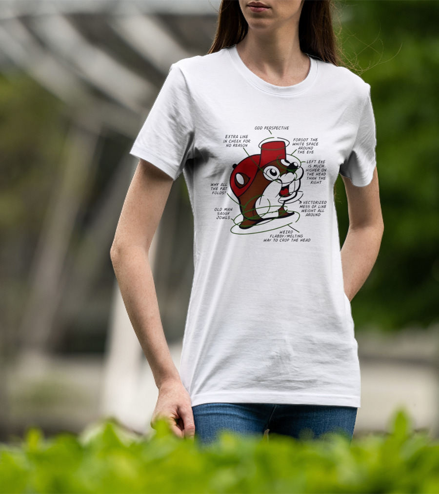 Buc Ee's Odd Perspective Extra Line Vectorized Mess Critique T-Shirt