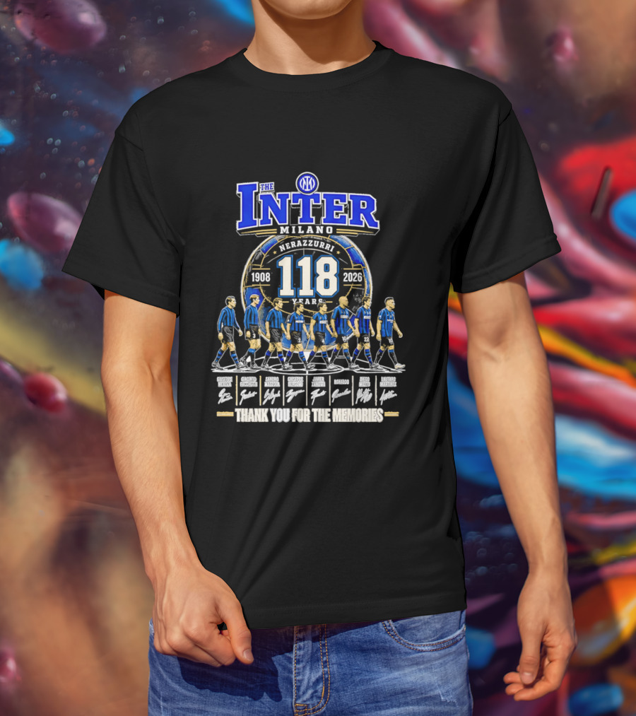 The Inter Milano 118 Years 1908 2026 Nerazzurri Thank You For The Memories T-Shirt