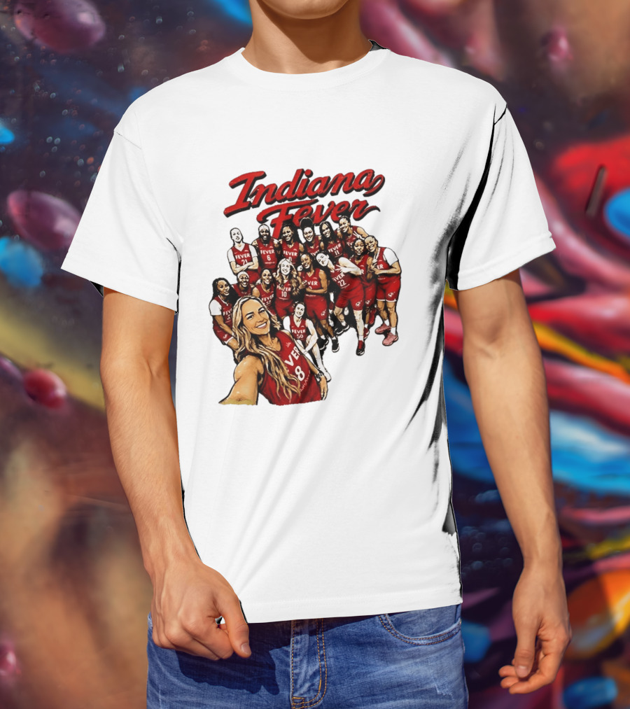 Indiana Fever Team Selfie Caitlin Clark Sophie Cunningham T-Shirt