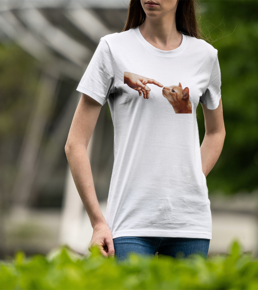 The Creation Of Adam Cat Edition T-Shirt